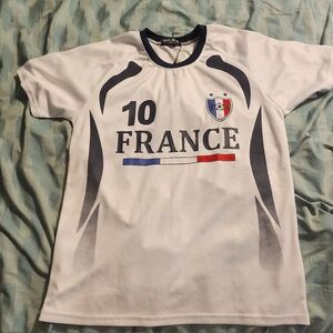 France White Soccer Team Jersey‎ Style #10 Men's Size 2XL.
